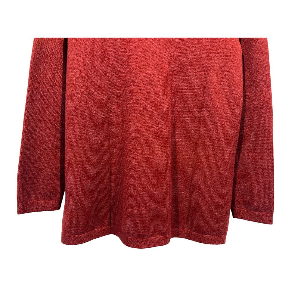 Soft Surroundings Priscilla Tunic Sweater Medium Round Neck Tight Knit Brick Red - Picture 9 of 13